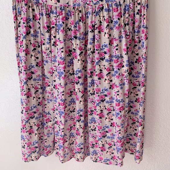 Vintage Pink Purple Floral Tired Fairy Cottagecore Midi Skirt Size 10 - Picture 6 of 8